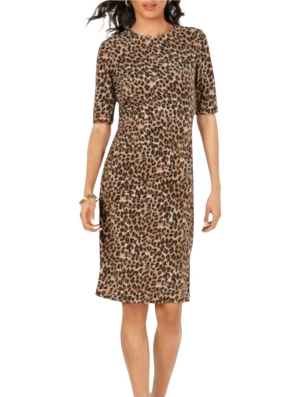 Vince Camuto Leopard Print Midi Dress
